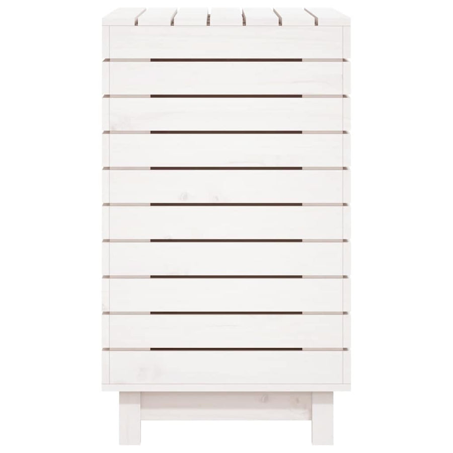 Laundry Basket White 88.5x44x76 cm Solid Wood Pine
