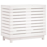 Laundry Basket White 88.5x44x76 cm Solid Wood Pine - Close-Up Angle