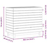 Laundry Basket White 88.5x44x76 cm Solid Wood Pine