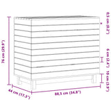 Laundry Basket White 88.5x44x76 cm Solid Wood Pine - Extra Image