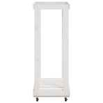 Log Holder with Wheels White 76.5x40x108 cm Solid Wood Pine