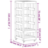 Log Holder with Wheels 40x49x110 cm Solid Wood Pine - Extra Image