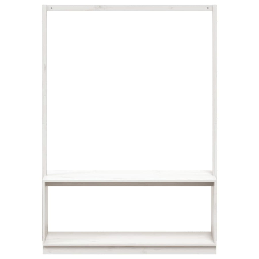 Clothes Rack with Shoe Storage White 113x40x157.5 cm Solid Wood Pine
