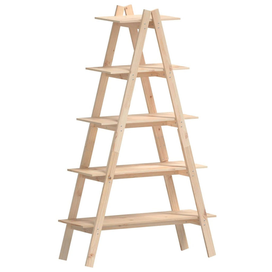 5-Tier Shelf A-shape 110x40x180.5 cm Solid Wood Pine