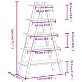 5-Tier Shelf A-shape 110x40x180.5 cm Solid Wood Pine - Extra Image