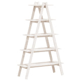 5-Tier Shelf A-shape 110x40x180.5 cm Solid Wood Pine - Front View