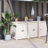 Outdoor Kitchen Cabinet MEPPEL White 106x55x64 cm Solid Wood Pine