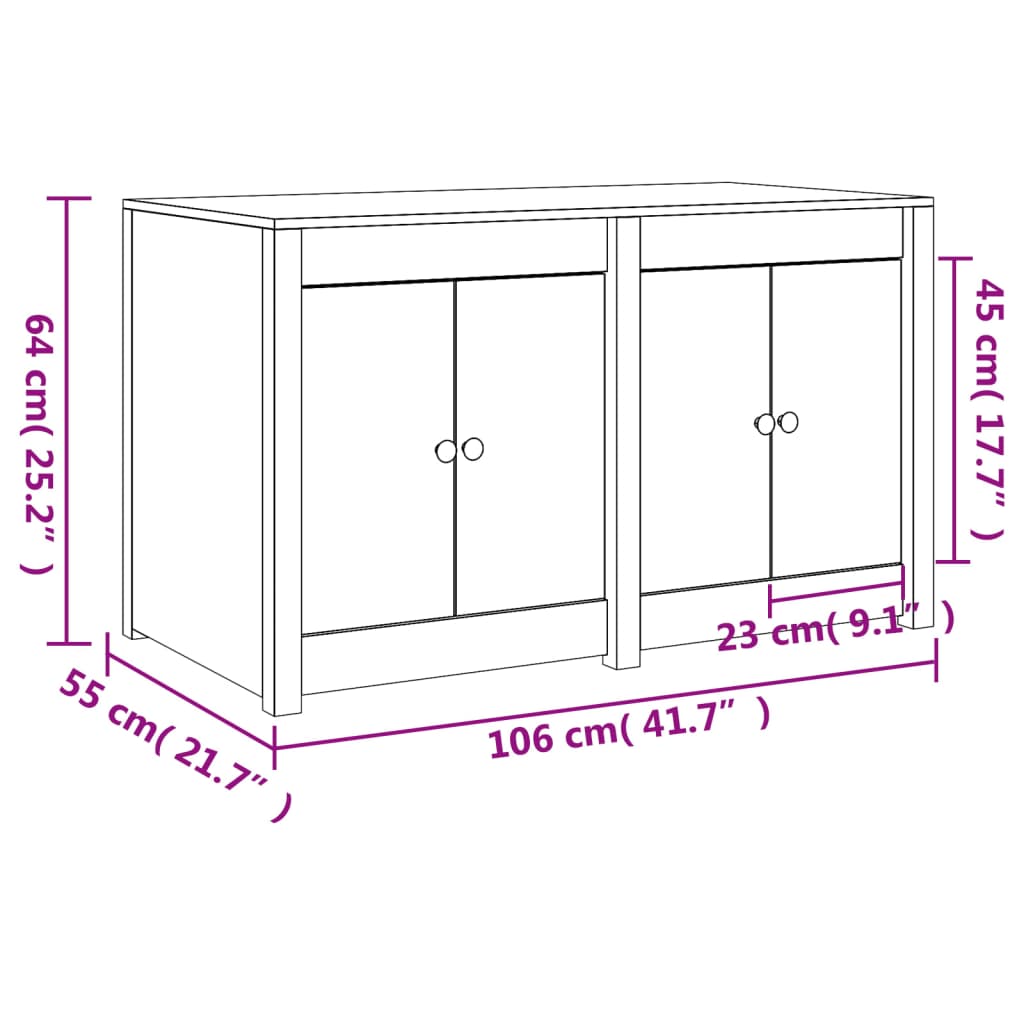 Outdoor Kitchen Cabinet MEPPEL 106x55x64 cm Solid Wood Douglas