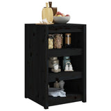 Outdoor Kitchen Cabinet MEPPEL Black 55x55x92 cm Solid Wood Pine - Side View
