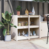 Outdoor Kitchen Cabinet MEPPEL White 106x55x92 cm Solid Wood Pine