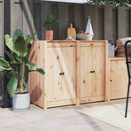 Outdoor Kitchen Doors MEPPEL 2 pcs 50x9x82 cm Solid Wood Pine