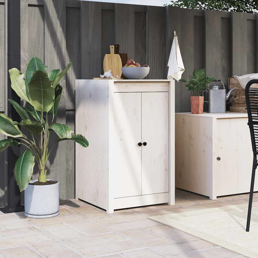 Outdoor Kitchen Doors MEPPEL White 50x9x82 cm Solid Wood Pine