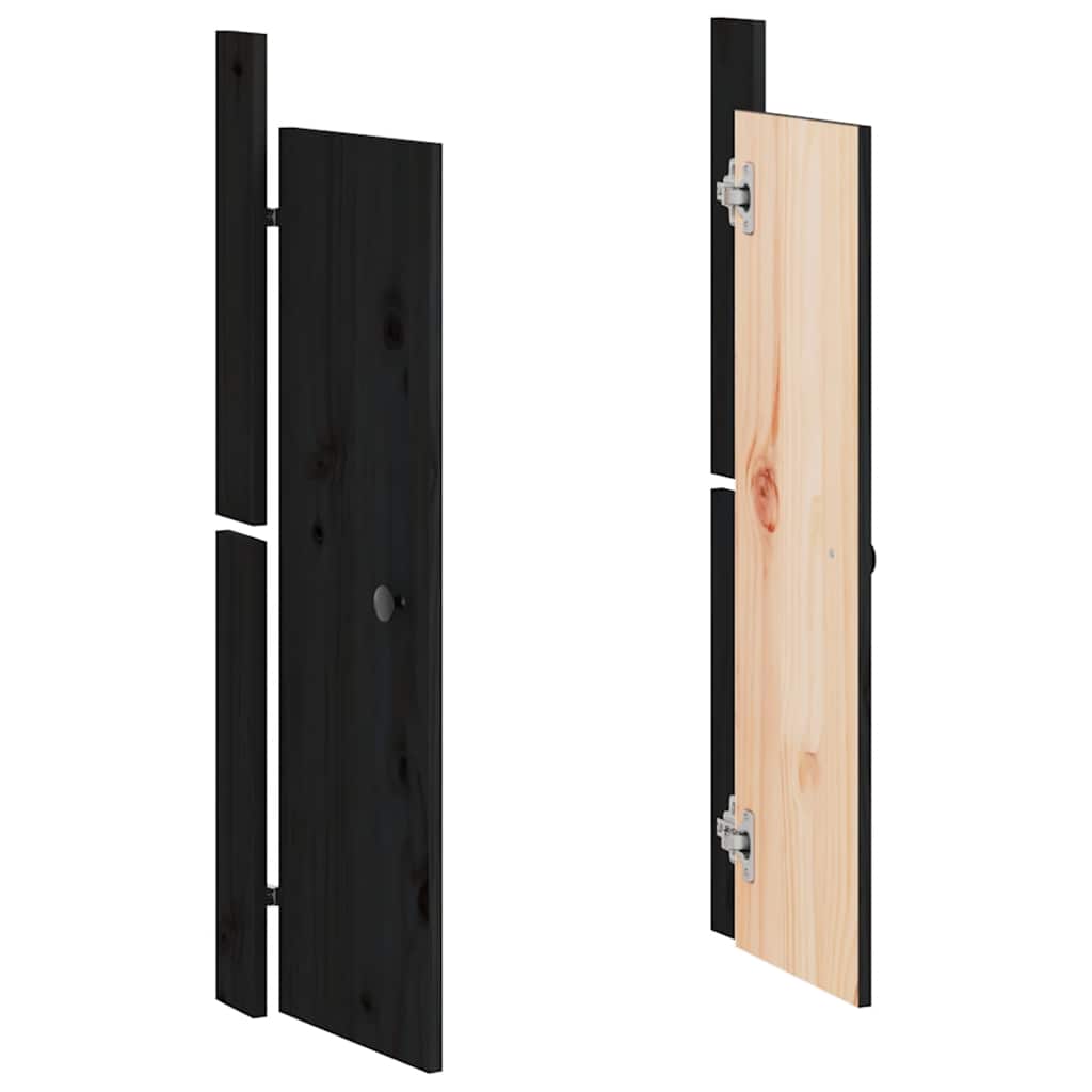 Outdoor Kitchen Doors MEPPEL Black 50x9x82 cm Solid Wood Pine