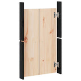 Outdoor Kitchen Doors Black 50x9x82 cm Solid Wood Pine - Rear View