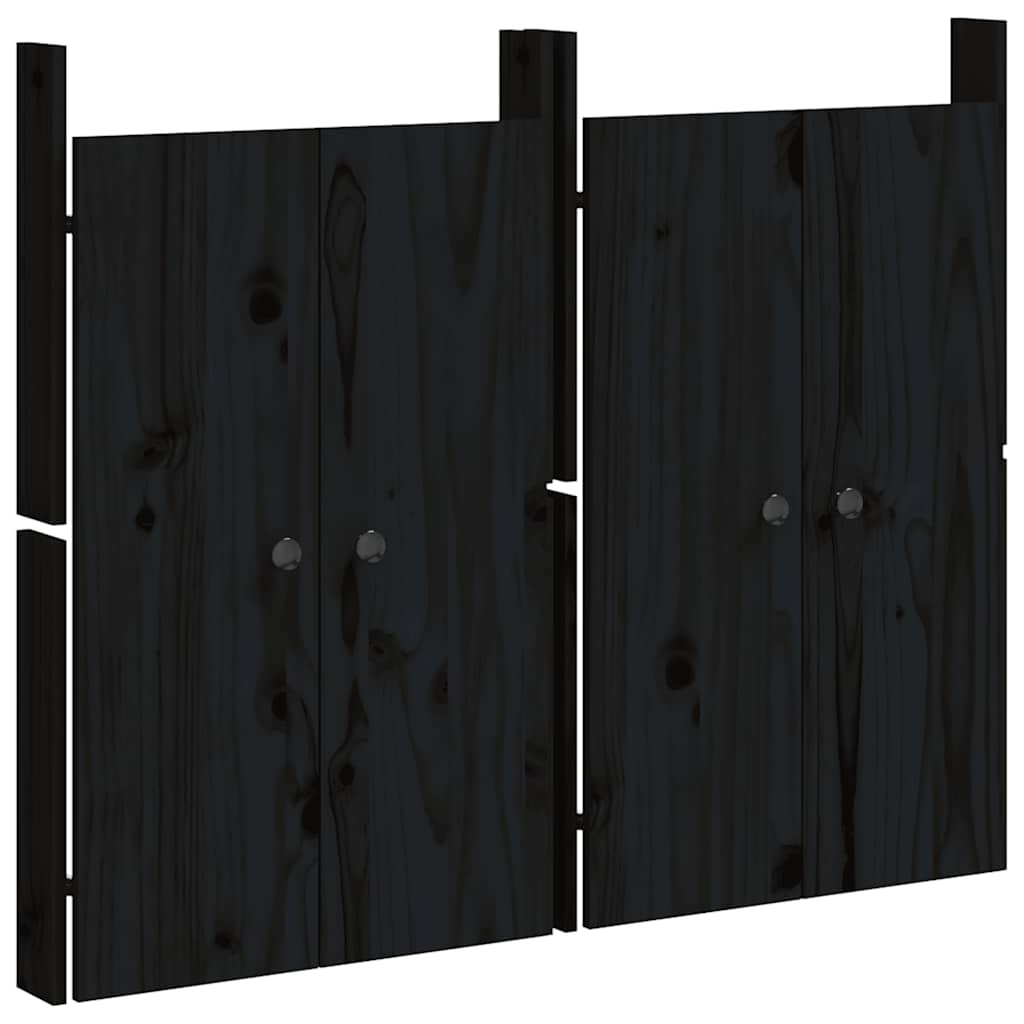 Outdoor Kitchen Doors MEPPEL 2 pcs Black 50x9x82 cm Solid Wood Pine