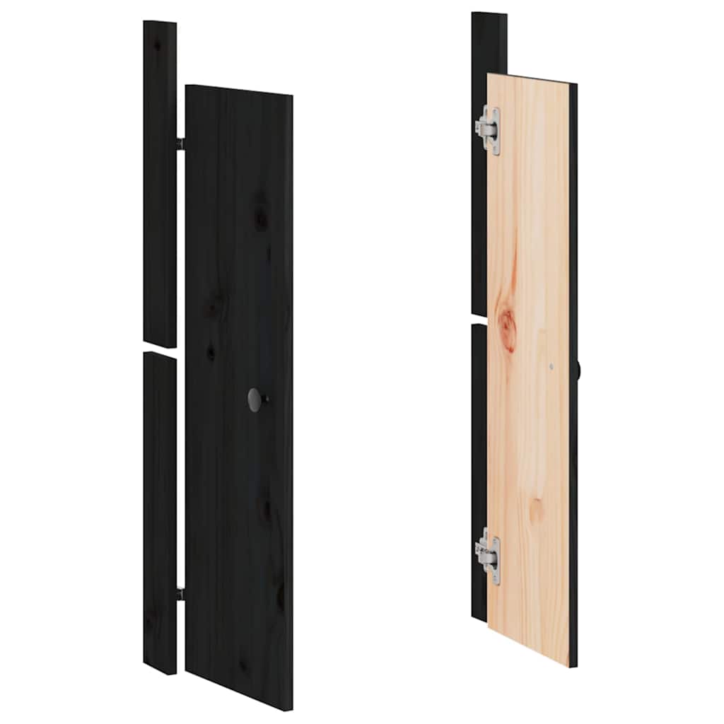 Outdoor Kitchen Doors MEPPEL 2 pcs Black 50x9x82 cm Solid Wood Pine