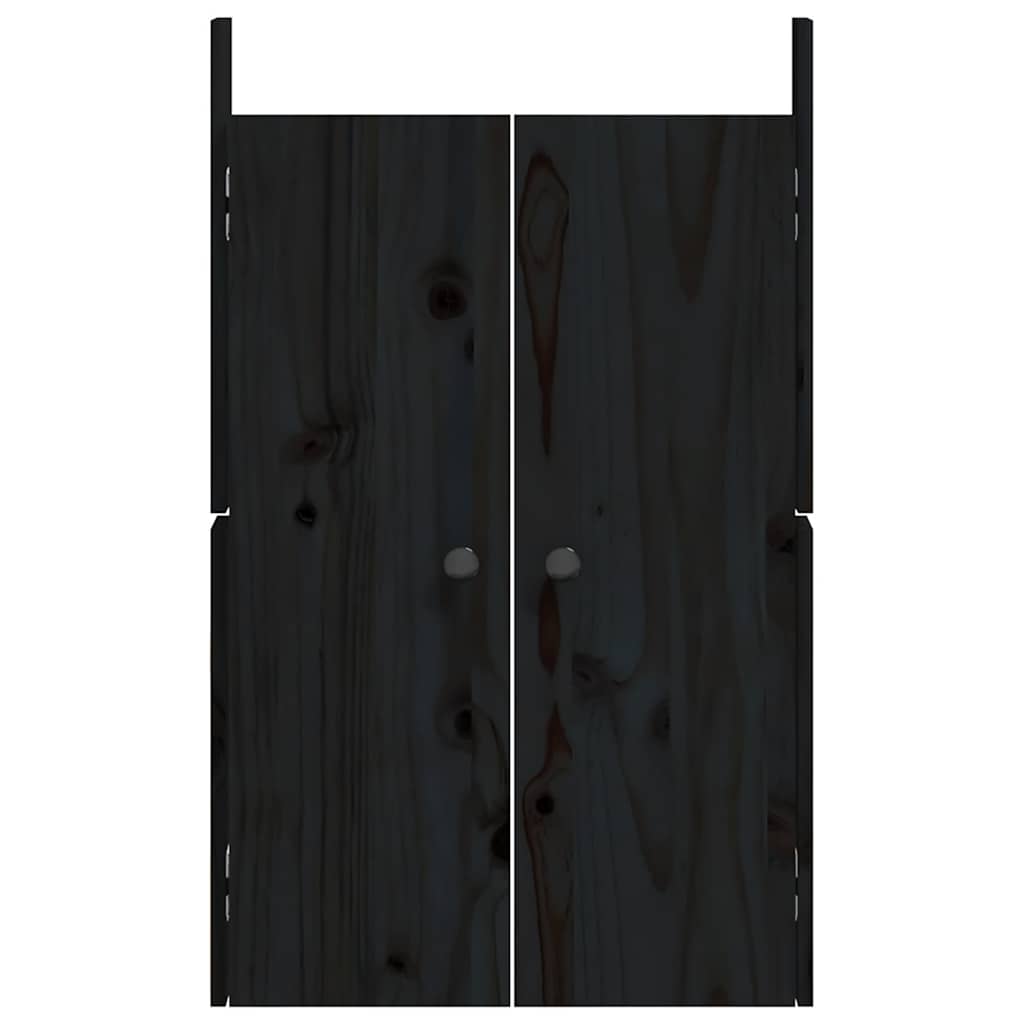Outdoor Kitchen Doors MEPPEL 2 pcs Black 50x9x82 cm Solid Wood Pine