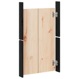 Outdoor Kitchen Doors 2 pcs Black 50x9x82 cm Solid Wood Pine - Close-Up Angle