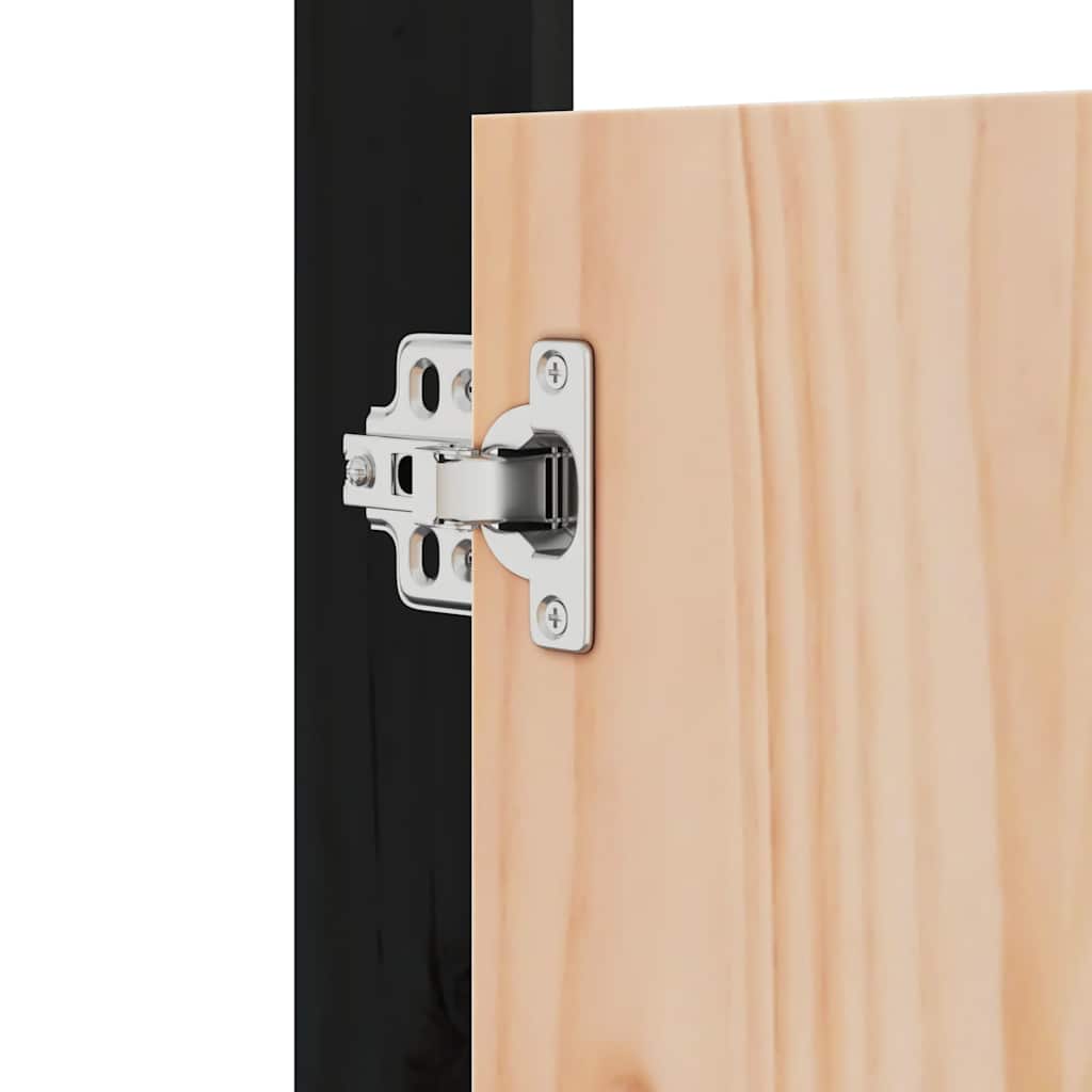 Outdoor Kitchen Doors MEPPEL 2 pcs Black 50x9x82 cm Solid Wood Pine