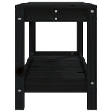 Garden Bench Black 82.5x35x45 cm Solid Wood Pine