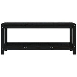 Garden Bench Black 108x35x45 cm Solid Wood Pine