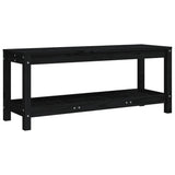 Garden Bench Black 108x35x45 cm Solid Wood Pine - 45-Degree Angle