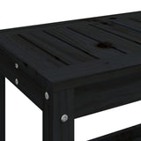 Garden Bench Black 108x35x45 cm Solid Wood Pine - Close-Up Angle