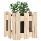 Garden Planter with Fence Design 30x30x30 cm Solid Wood Pine - Side View