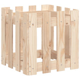 Garden Planter with Fence Design 40x40x40 cm Solid Wood Pine - Front View