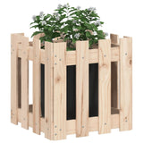 Garden Planter with Fence Design 40x40x40 cm Solid Wood Pine - Side View