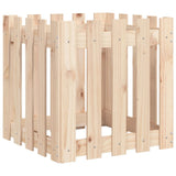 Garden Planter with Fence Design 50x50x50 cm Solid Wood Pine - Front View