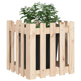Garden Planter with Fence Design 50x50x50 cm Solid Wood Pine - Side View