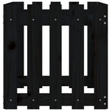 Garden Planter with Fence Design Black 50x50x50 cm Solid Wood Pine