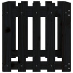 Garden Planter with Fence Design Black 50x50x50 cm Solid Wood Pine
