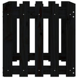 Garden Planter with Fence Design Black 50x50x50 cm Solid Wood Pine