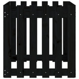 Garden Planter with Fence Design Black 60x60x60 cm Solid Wood Pine