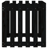Garden Planter with Fence Design Black 60x60x60 cm Solid Wood Pine
