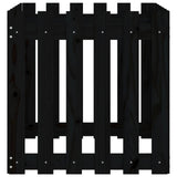 Garden Planter with Fence Design Black 60x60x60 cm Solid Wood Pine - Rear View