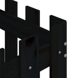 Garden Planter with Fence Design Black 60x60x60 cm Solid Wood Pine - Close-Up Angle