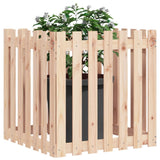 Garden Planter with Fence Design 70x70x70 cm Solid Wood Pine - Side View