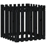 Garden Planter with Fence Design Black 70x70x70 cm