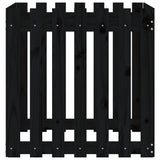 Garden Planter with Fence Design Black 70x70x70 cm Solid Wood Pine - 45-Degree Angle