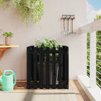 Garden Planter with Fence Design Black 70x70x70 cm