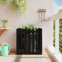 Garden Planter with Fence Design Black 70x70x70 cm