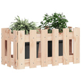 Garden Planter with Fence Design 60x30x30 cm Solid Wood Pine - Side View