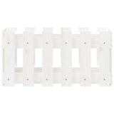 Garden Planter with Fence Design White 60x30x30 cm Solid Wood Pine
