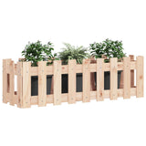 Garden Raised Bed with Fence Design 100x30x30 cm Solid Wood Pine - Side View
