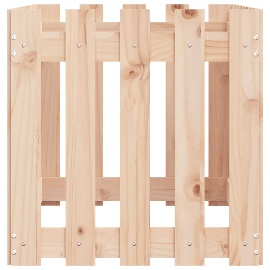 Garden Raised Bed with Fence Design 100x50x50cm Solid Wood Pine