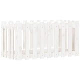 Garden Raised Bed with Fence Design White 100x50x50 cm Solid Wood Pine - Top-Down View