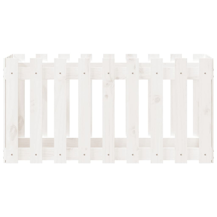 Garden Raised Bed with Fence Design White 100x50x50 cm